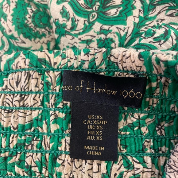 Revolve House of Harlow 1960 Green Floral Smocked Tiered Skirt Set Size XSmall - Picture 6 of 6